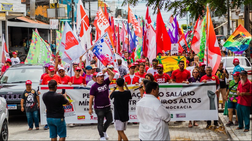 Manifestação de 1º de maio, Dia do Trabalhador, no bairro Pirambu