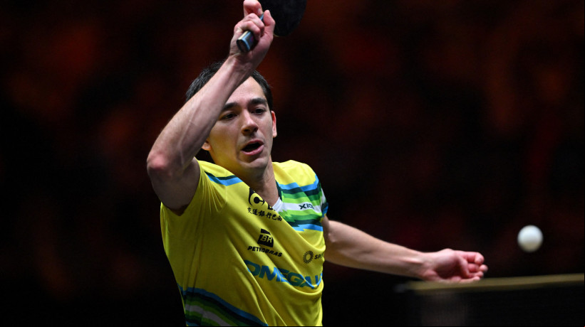 Hugo Calderano superou o nº 2 do ranking, o chinês Wang Chuqin, na semifinal da Copa do Mundo, em Macau