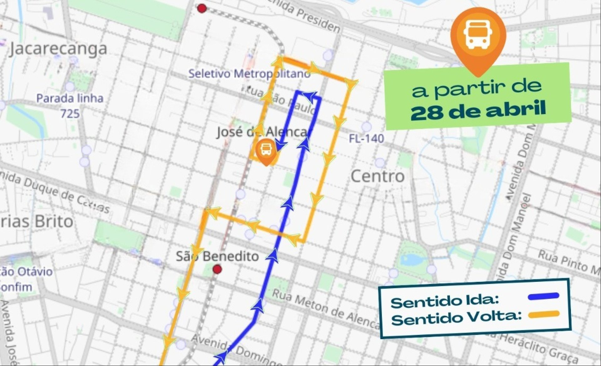 Novo itinerário da linha 314 - Henrique Jorge/Centro. Novo itinerário da linha 314 - Henrique Jorge/Centro.