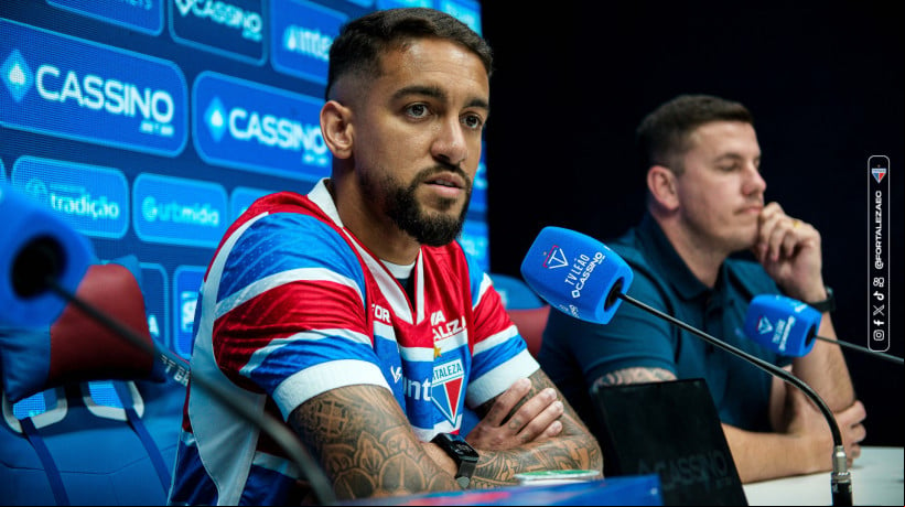 O meio-campista Matheus Pereira foi apresentado oficialmente pelo Fortaleza